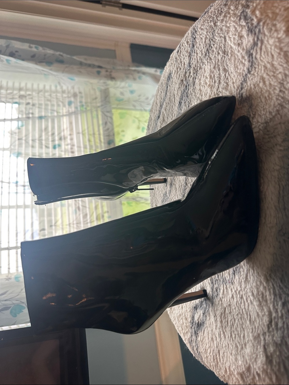 Gianni Bini Black Patent Pointed-Toe Stiletto Ankle Boots